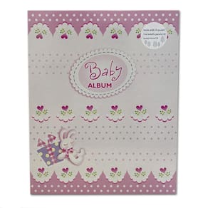Álbum Do Bebê 80 Fotos 10X15Cm Rosa Yes