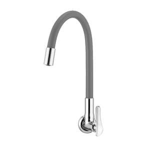 Torneira Lorenzetti Lorenflex 1178 G27 Com Bica Flexível De Parede Cinza Cinza