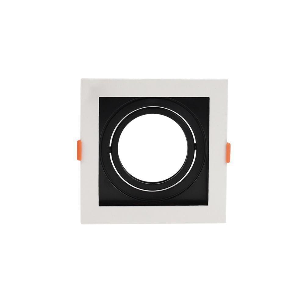 Spot De Embutir Recuado Nordecor Flea Para 1 Lâmpada Ar70 Quadrado Branco E Preto