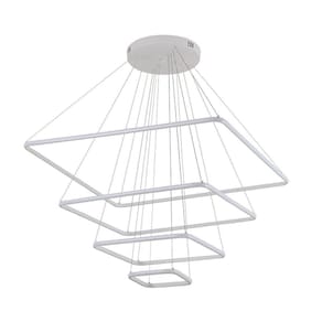 Lustre Pendente Nordecor Inverse Quadrado 2169-1 Com 5 Metros Branco Led Bivolt