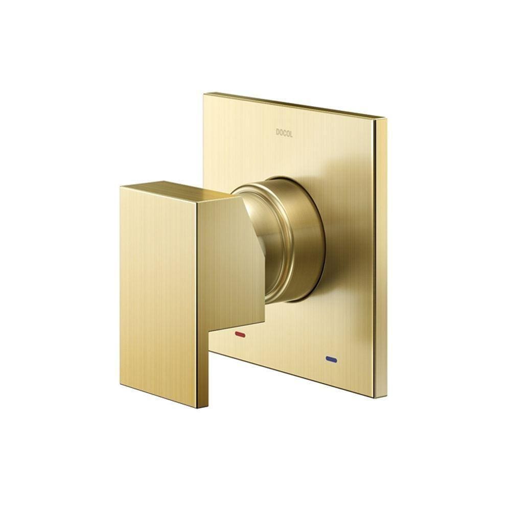 Acabamento Monocomando Para Chuveiro E Ducha Higiênica Docol New Edge 926072 1-2” Ouro Escovado