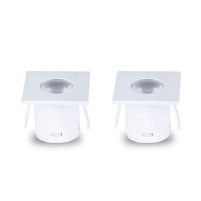 Kit 2 Spot Para Móvel Taschibra Pik Led Quadrado Branco Bivolt 6500k Luz Fria
