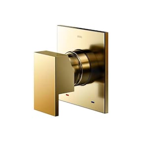 Acabamento Monocomando Para Chuveiro E Ducha Higiênica Docol New Edge 926043 1-2" E 3-4" Ouro Polido