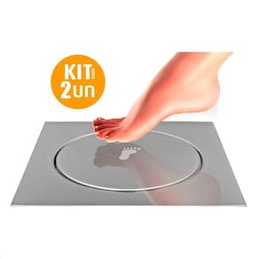 Kit 02 Un Ralo Click Quadrado 10X10
