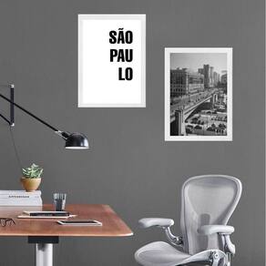 Kit 2 Quadros Foto Antiga São Paulo 33X24Cm - Com Vidro