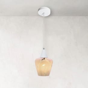 Lustre Pendente Taschibra Monalisa Murano E27 Bivolt Branco
