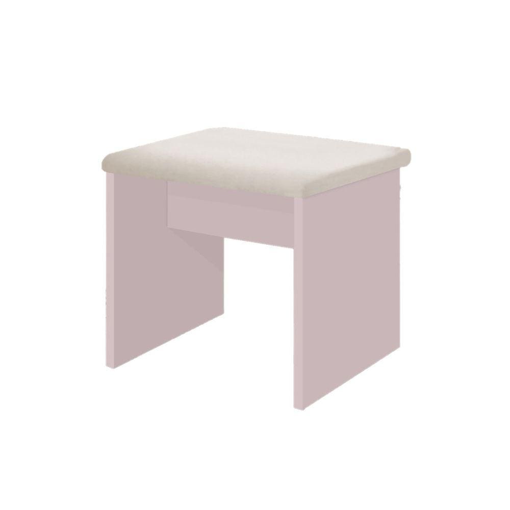 Banqueta Estofada 50x50x34cm Cancun Rose