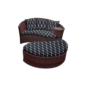 Chaise Orbit Com Puff - Tecido Nautical Marinho