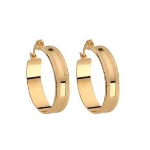 Argola Detalhes Diamantados - Banhada em Ouro 18k