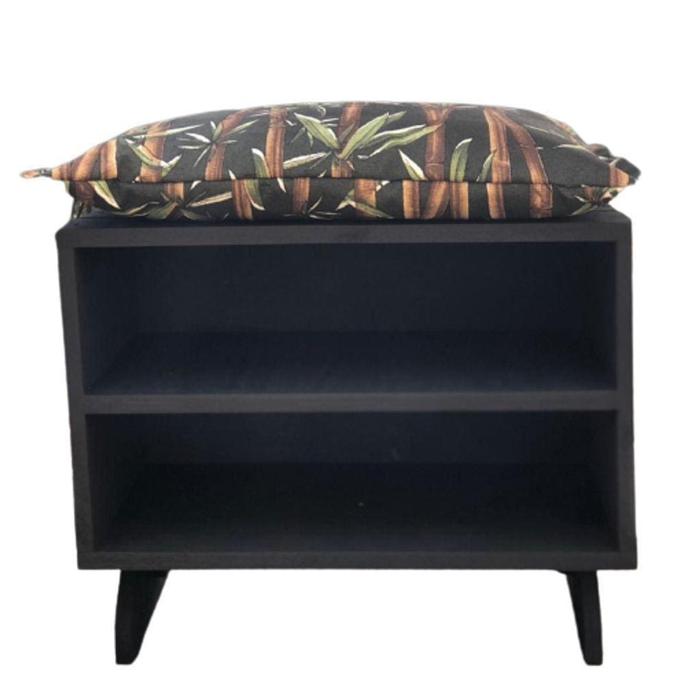 Puff Sapateira Black Bambu