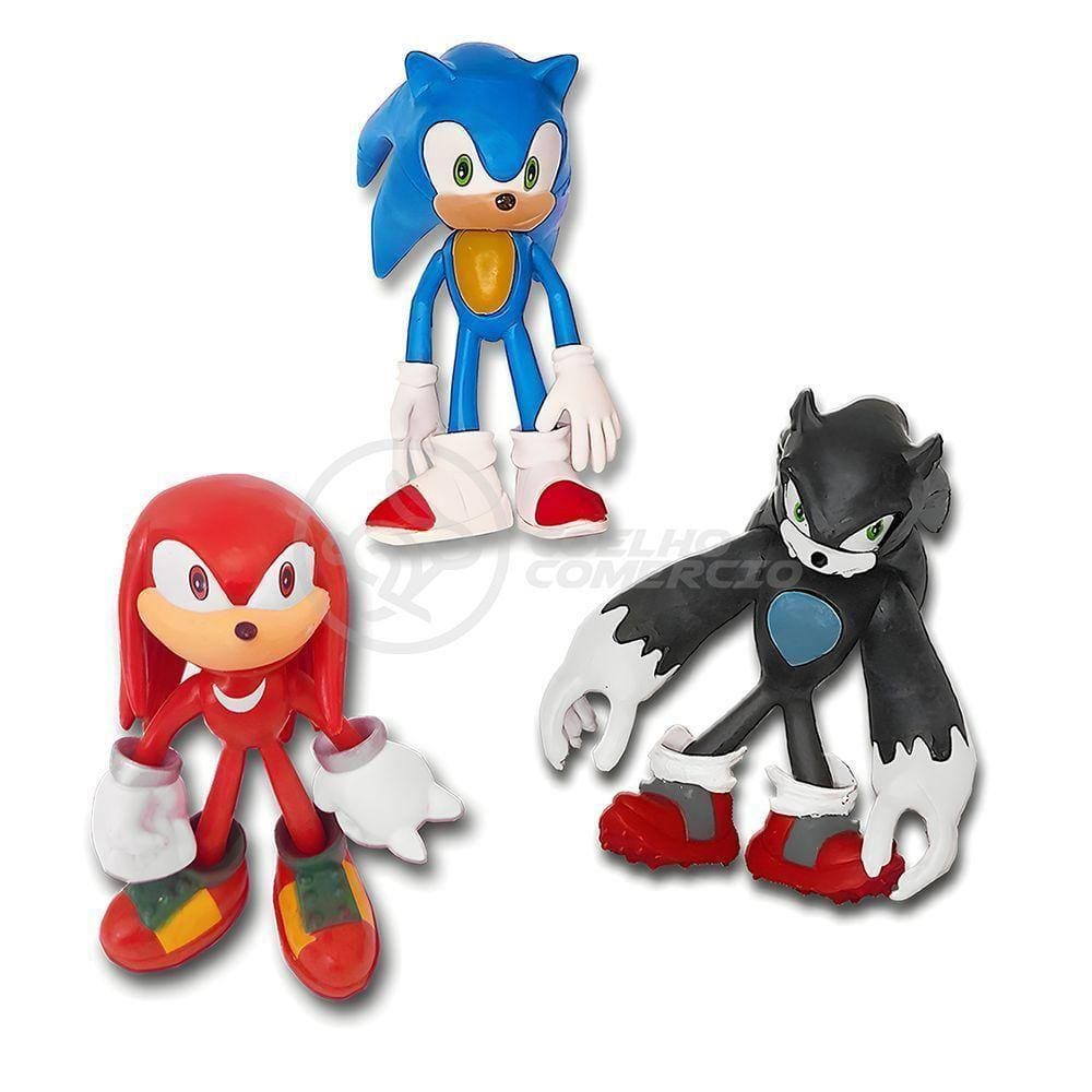 Cartelado Infantil Sonic The Hedgehog 3 Action Figures Sonic Knuckles E Werehog Brinquedos