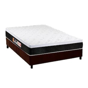 Cama Box Casal: Colchão Espuma Castor D45 Black e White + Base CRC Suede Brown(138x188)