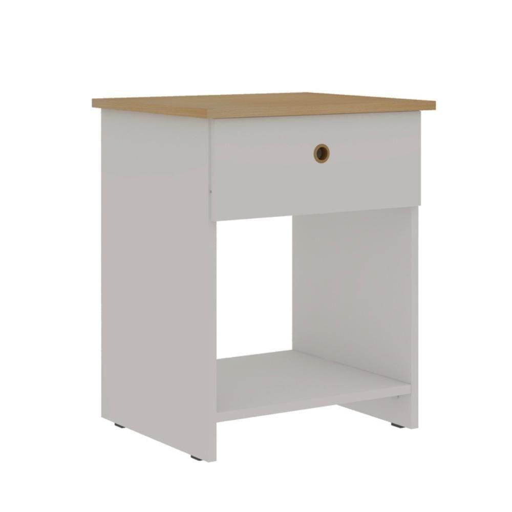 Mesa De Cabeceira Simm Branco / Savana