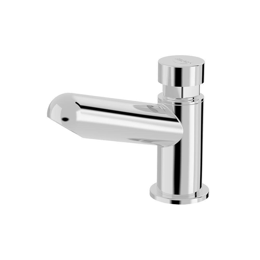 Torneira Plástica Com Fechamento Automático Blukit De Bancada Cromada