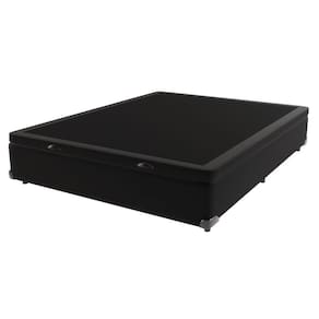 Base Box Baú Casal Bege De Madeira 138cm Kazamix Cor:preto