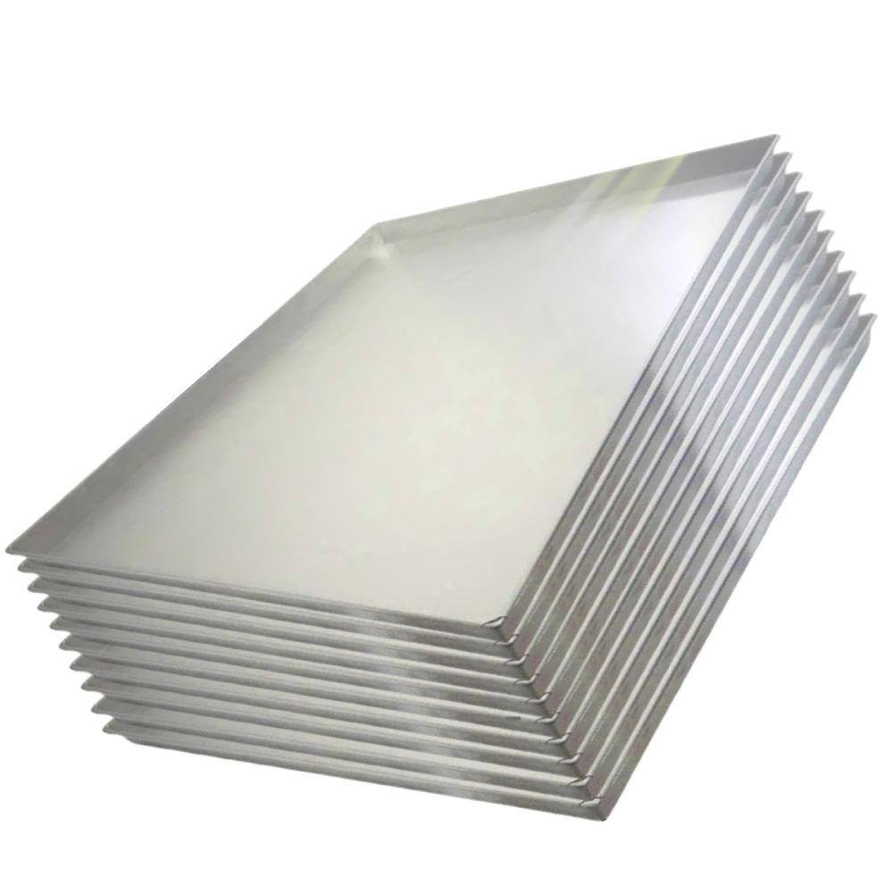 10 Assadeiras 58X70 Pao Doce Aluminio 0,6Mm Lisa Estampada - Imeca