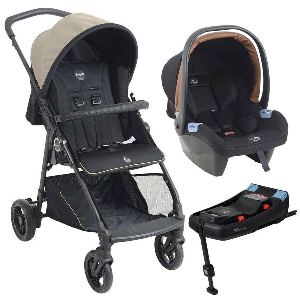 Carrinho De Bebê Lui Sand Com Bebê Conforto E Base Isofix