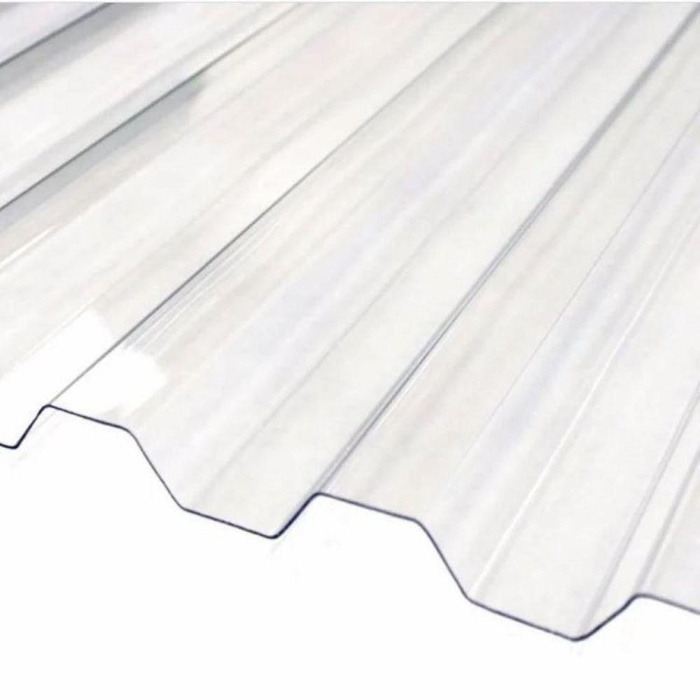 Kit com 5 Telhas Policarbonato 244cm X 99cm Grega Transparente