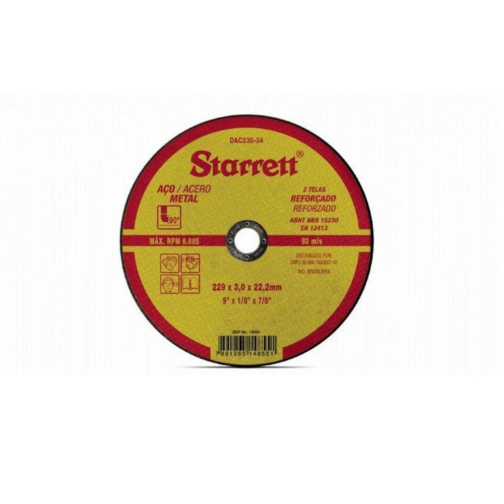 Disco De Corte Para Ferro 230mm Dac230-34x Starrett