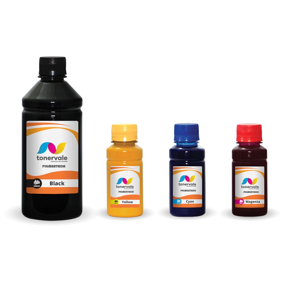 Kit 4 Tinta Para Impressora Pro 9010 9020 964 800ml CMYK Pigmentado