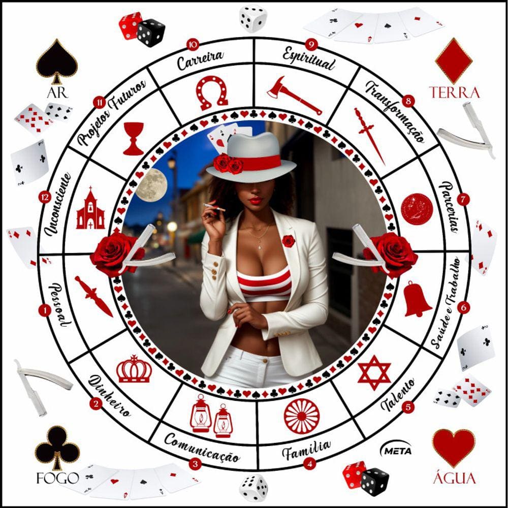 A Legítima Toalha Tecido Jogo Cartas Maria Navalha 70x70cm