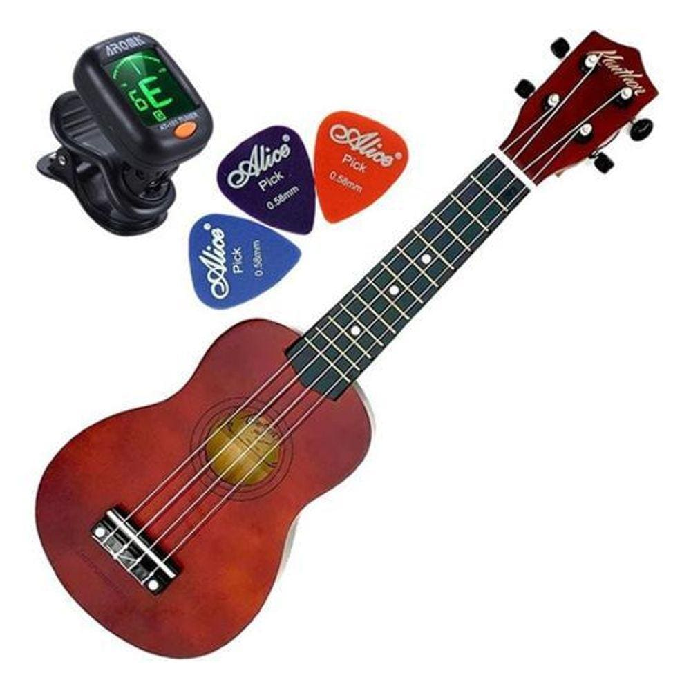 Kit Ukulele Soprano Austin Kauthon Xu21T Com Capa + Palhetas