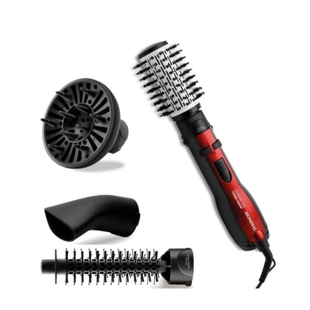 Escova Rotativa Mondial Er-09 Ceramic Ion Vermelha 127V