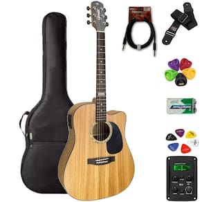Violão Giannini Folk Aço Gf1D Natural Zebra Zw + Kit4I