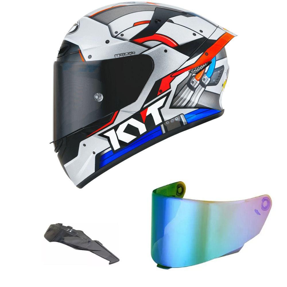 Capacete KYT TT Course Space Monkey Mais Viseira Camaleão e Spoiler Fumê