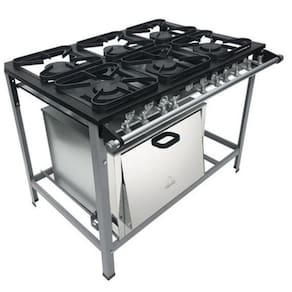 Fogao 6B M-15 M/m Top 30X30 Perfil 5Cm C/ Forno Kit - Metalmaq