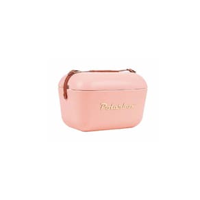 Bolsa Térmica Cooler Retrô Com Alça Em Couro 12 Litros Coral