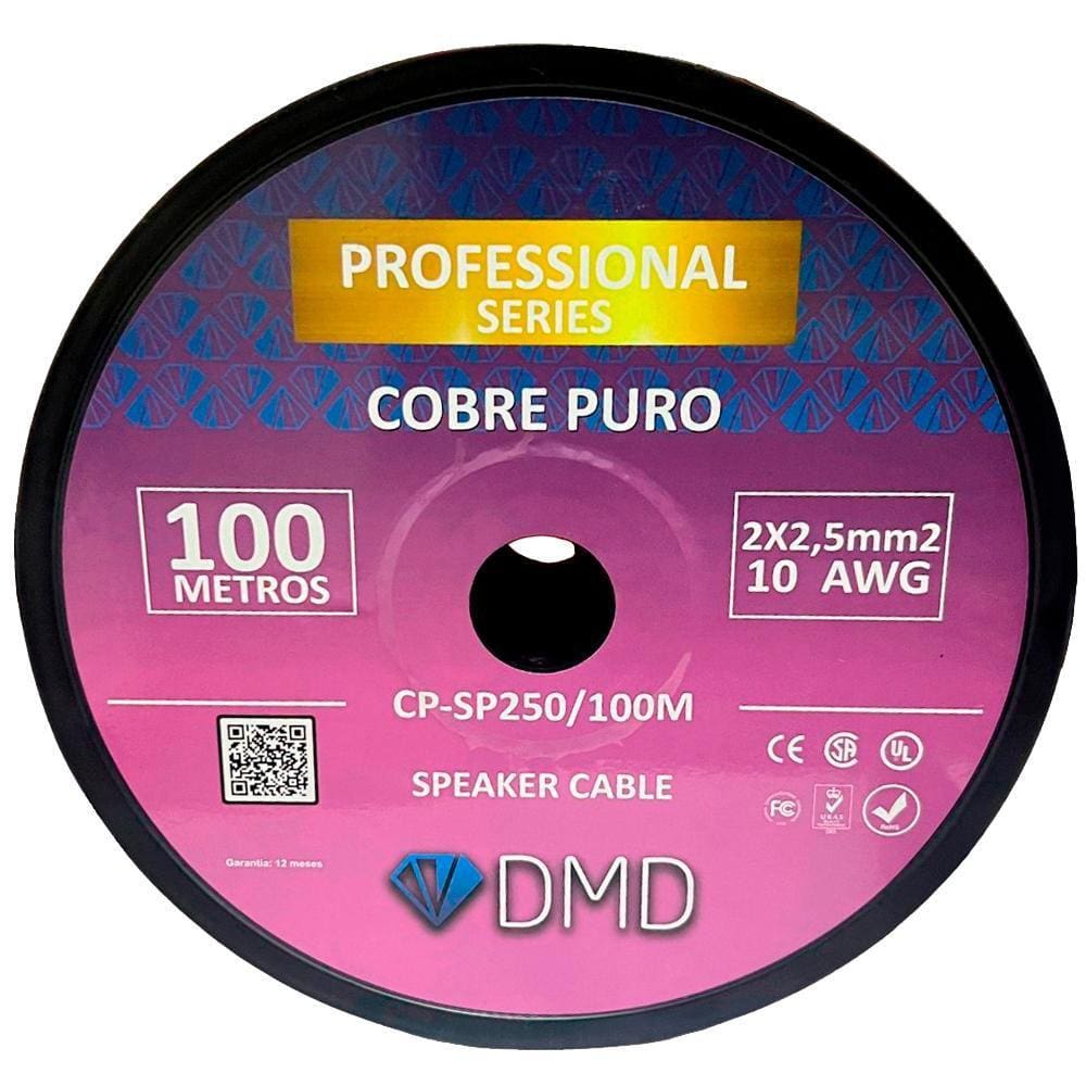 Diamond Cable DMD CP-SP250 - Cabo para caixas acústicas 2x2,5mm² 10 AWG Cobre Puro Polarizada (100 metros)