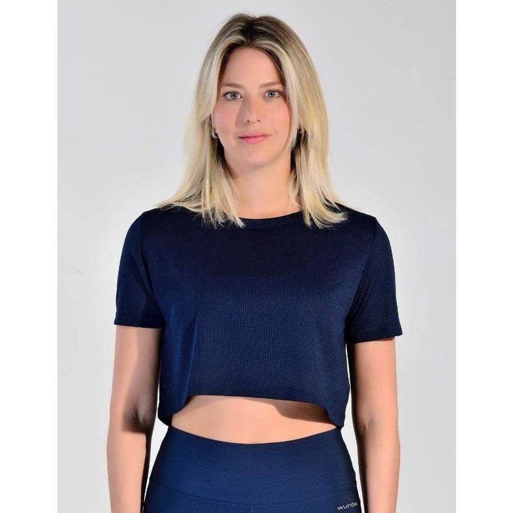 Cropped Wunder Boston Feminino Azul Marinho