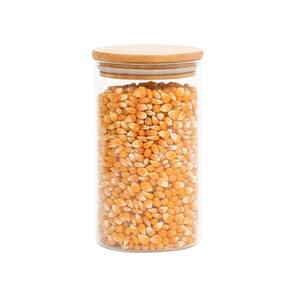 Pote de vidro 1,1L com tampa de bambu hermético redondo - Tüd