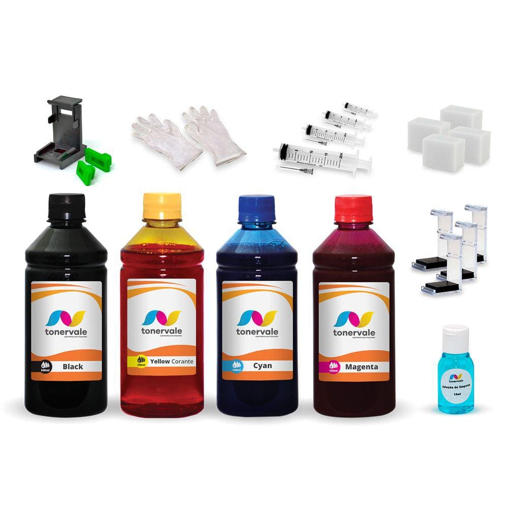 Kit 4 Tinta Para Impressora 2136 2676 3776 3636 664XL de 500ml Platinum