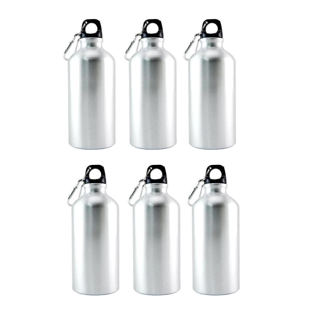 Kit 6 Garrafas Chaveiro Mosquetão 400Ml Personalizável