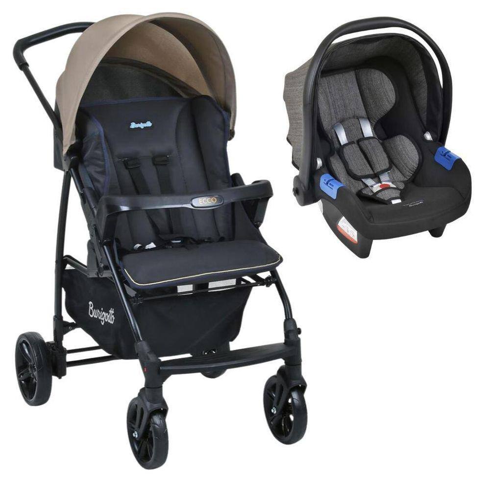 Carrinho De Bebê Ecco Cz Bege E Bebê Conforto - Burigotto