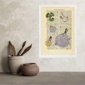 Quadro Vintage Pequeno Príncipe - Planetas 24X18Cm