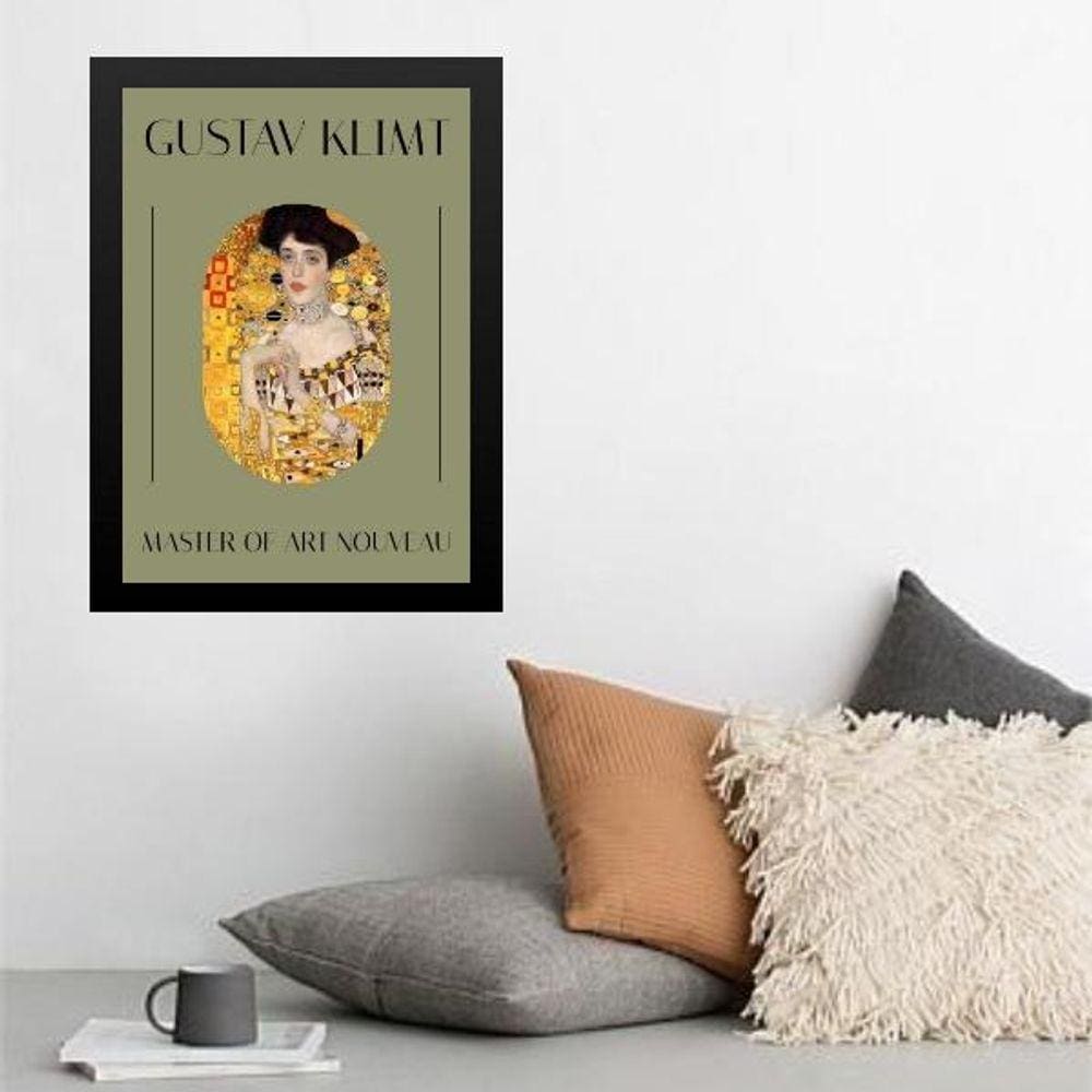 Quadro Gustav Klimt - Art Nouveau 24X18Cm - Com Vidro