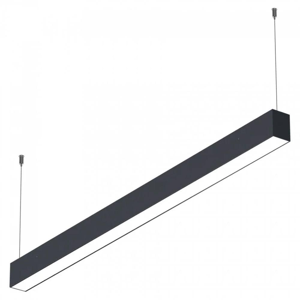 Luminária Pendente Slim Preta 117cm Led 45W 6500K Bivolt
