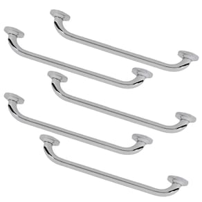 Barra Alça Apoio Kit 5 Uni Inox Suporte Cadeirante Deficiente Banheiro Box Escada 30cm Anti Queda Evita Acidente