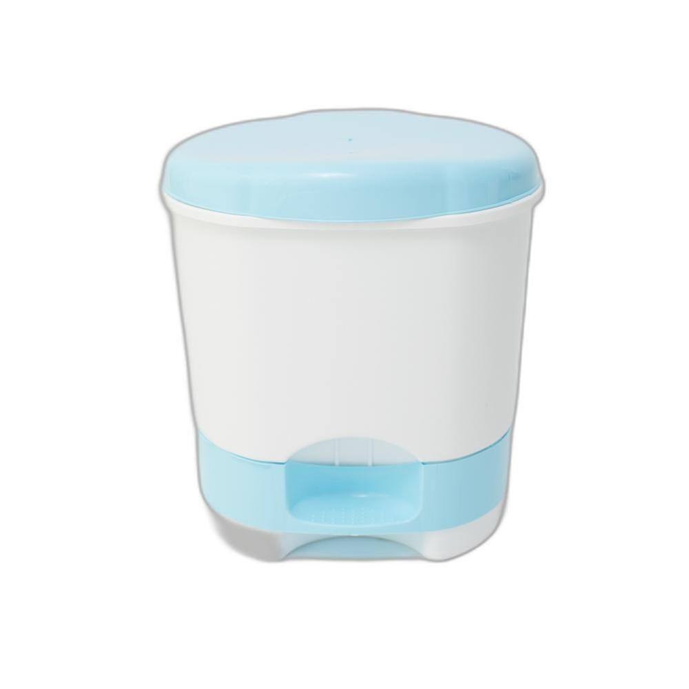 Cesto com Pedal Celeste E Branco - 12.5L