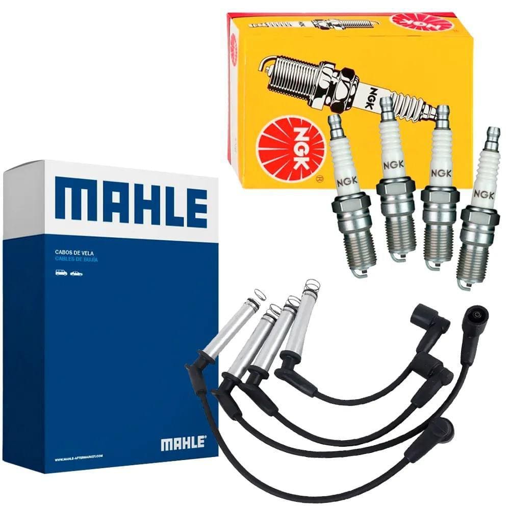 Kit Vela e Cabo Vela Ignição Palio 1.0 96 a 2001 NGK Mahle