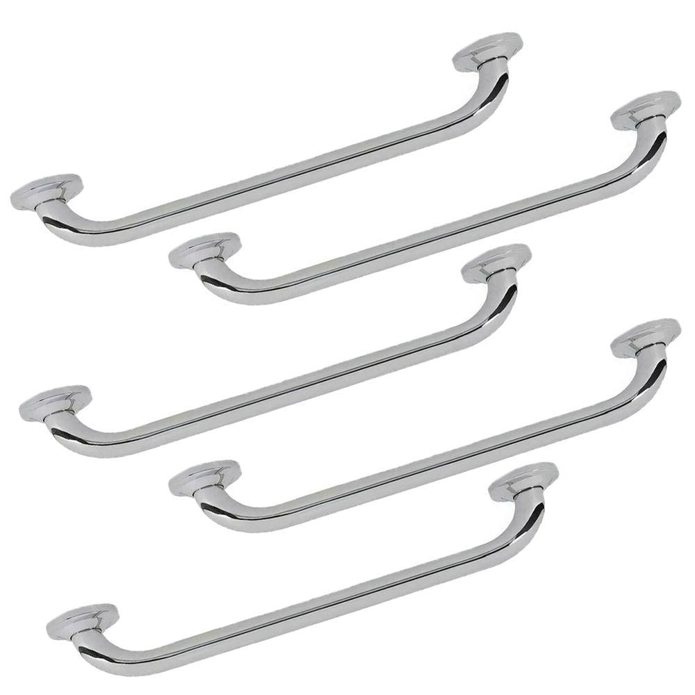 Barra Alça Apoio 30 cm Inox Kit 5 Uni Segurança PCD Idoso Gestante Cadeirante Acessibilidade Box Escada Corrimao