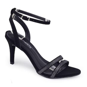 Sandália feminina Via Marte 22-14303 salto 8cm agu1ha nobuck