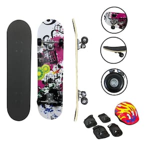 Skate Infantil 31´´ Iniciante Montado Completo com Kit de Proteção Importway Bw-014kc City