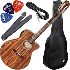 Kit Violão Hofma Eletroacústico Nylon Hmn288 Natural Satin