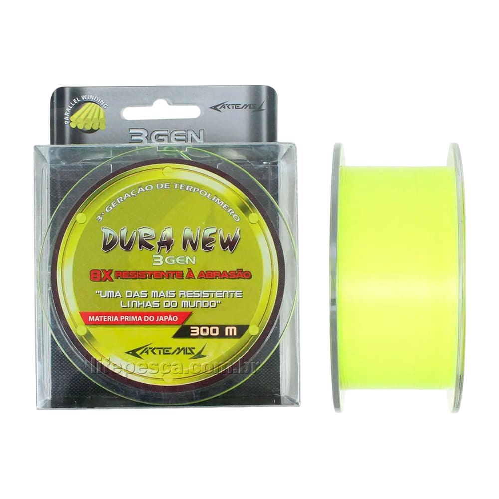 Linha Mono Super Resistente Artemis Dura New 300m 0.50mm 50Lbs Varias cores