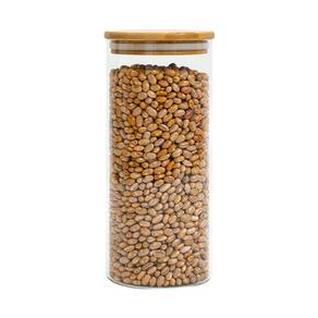 Pote de vidro 1,6L com tampa de bambu hermético redondo - Tüd