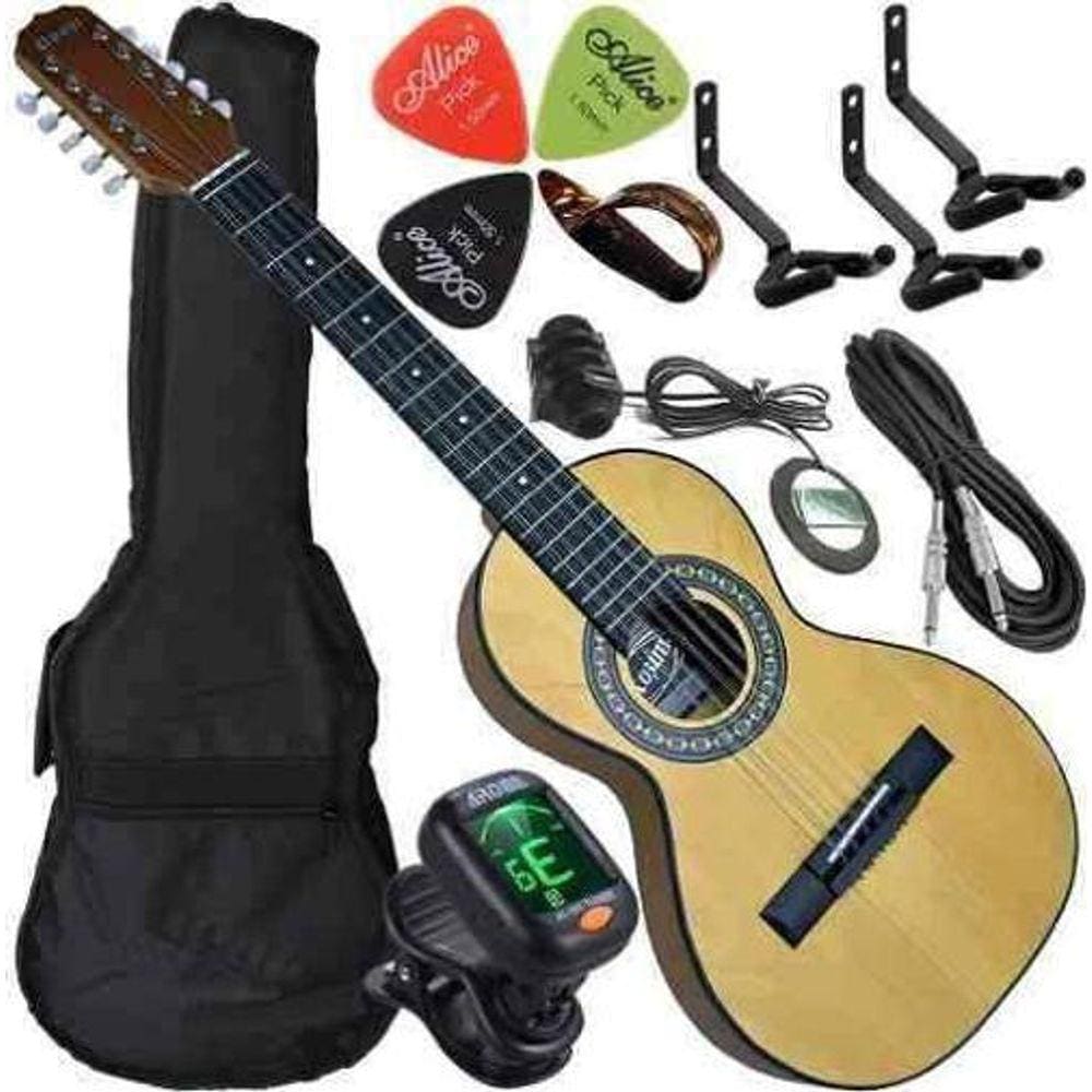 Kit Viola Caipira Rozini Elétrica Aço Rv151 Canhota Completa